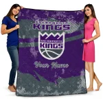 personalized sacramento kings brushstroke layers purple quilt blanket best selling