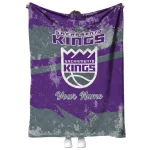 personalized sacramento kings brushstroke layers purple quilt blanket best selling