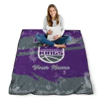personalized sacramento kings brushstroke layers purple quilt blanket best selling