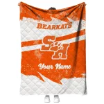 personalized sam houston bearkats brushstroke layers orange quilt blanket best selling