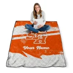 personalized sam houston bearkats brushstroke layers orange quilt blanket best selling