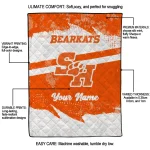 personalized sam houston bearkats brushstroke layers orange quilt blanket best selling