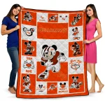 personalized sam houston bearkats mickey crimson orange white quilt blanket best selling