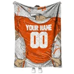 personalized sam houston bearkats player sketch orange gray quilt blanket best selling