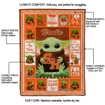 personalized sam houston bearkats yody baby pattern orange quilt blanket best selling