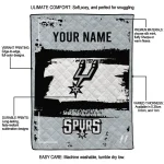 personalized san antonio spurs grunge patch silver white quilt blanket best selling