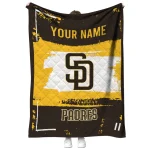 personalized san diego padres grunge patch brown white quilt blanket best selling