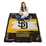 personalized san diego padres grunge patch brown white quilt blanket best selling