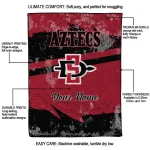 personalized san diego state aztecs brushstroke layers red quilt blanket best selling