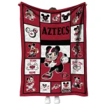 personalized san diego state aztecs mickey crimson red white quilt blanket best selling
