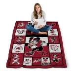 personalized san diego state aztecs mickey crimson red white quilt blanket best selling