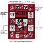 personalized san diego state aztecs mickey crimson red white quilt blanket best selling