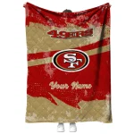 personalized san francisco 49ers brushstroke layers red quilt blanket best selling