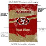 personalized san francisco 49ers brushstroke layers red quilt blanket best selling