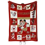 personalized san francisco 49ers mickey crimson red white quilt blanket best selling