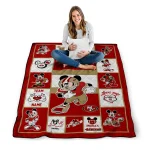 personalized san francisco 49ers mickey crimson red white quilt blanket best selling