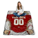 personalized san francisco 49ers player sketch red gray quilt blanket best selling