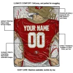 personalized san francisco 49ers player sketch red gray quilt blanket best selling
