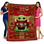personalized san francisco 49ers yody baby pattern red quilt blanket best selling