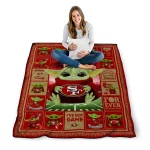 personalized san francisco 49ers yody baby pattern red quilt blanket best selling
