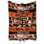 personalized san francisco giants layered florals orange white quilt blanket best selling