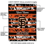 personalized san francisco giants layered florals orange white quilt blanket best selling