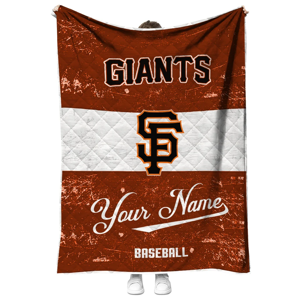 personalized san francisco giants snoopy victory orange white quilt blanket fashion forward