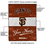 personalized san francisco giants snoopy victory orange white quilt blanket best selling