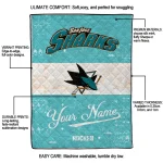 personalized san jose sharks pinstripe lines teal white quilt blanket best selling