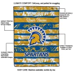 personalized san jose state spartans layered florals blue white quilt blanket best selling