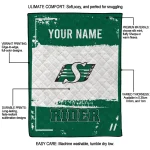 personalized saskatchewan roughriders grunge patch green white quilt blanket best selling