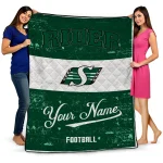 personalized saskatchewan roughriders hibiscus burst green white quilt blanket best selling