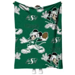 personalized saskatchewan roughriders mickey football green quilt blanket best selling