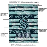 personalized seattle kraken layered florals blue white quilt blanket best selling
