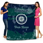 Personalized Seattle Mariners Brushstroke Layers Navy Blue Quilt Blanket 1 personalized seattle mariners brushstroke layers navy blue quilt blanket best selling