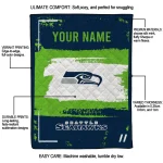 personalized seattle seahawks grunge patch blue white quilt blanket best selling