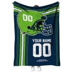 personalized seattle seahawks helmet theme blue quilt blanket best selling