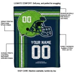 personalized seattle seahawks helmet theme blue quilt blanket best selling