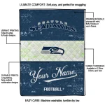 personalized seattle seahawks hibiscus burst blue white quilt blanket best selling