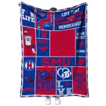 personalized smu mustangs helmet passion blue quilt blanket best selling