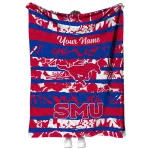 personalized smu mustangs layered florals blue white quilt blanket best selling
