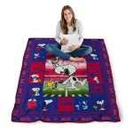 personalized smu mustangs snoopy coach blue quilt blanket best selling