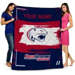personalized south alabama jaguars grunge patch blue white quilt blanket best selling