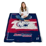 personalized south alabama jaguars grunge patch blue white quilt blanket best selling