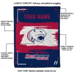 personalized south alabama jaguars grunge patch blue white quilt blanket best selling