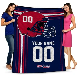 personalized south alabama jaguars helmet theme blue quilt blanket best selling