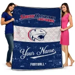 personalized south alabama jaguars hibiscus burst blue white quilt blanket best selling
