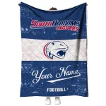 personalized south alabama jaguars hibiscus burst blue white quilt blanket best selling