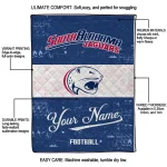 personalized south alabama jaguars hibiscus burst blue white quilt blanket best selling