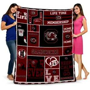 personalized south carolina gamecocks helmet passion garnet quilt blanket best selling